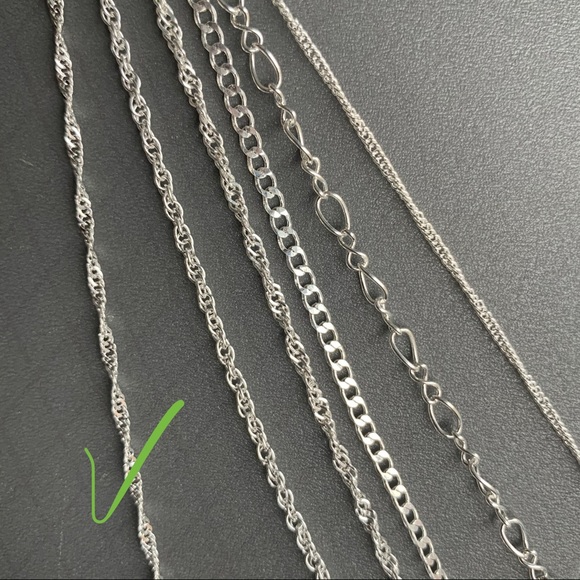 Anthropologie 925 Silver Sparkling Clavicle Chain Choker Necklace - Picture 6 of 16